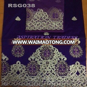 High Quality African Raw Silk George Lace Fabrics