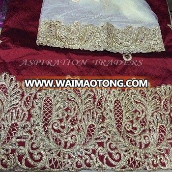 African latest design embroidery george fabric for lady dress