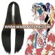 High Quality 100cm Long Straight One Piece-King Black Synthetic Anime Wig Cosplay Hair Wig Party Wig